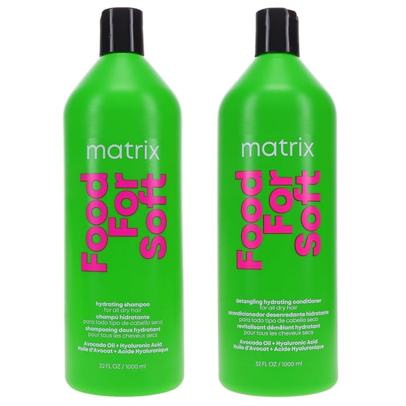 Matrix Food For Soft Hydrating Shampoo 32 oz & Food For Soft Detangling Hydrating Conditioner 32 oz Combo Pack