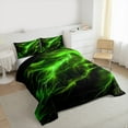 thumbnail image 3 of Feelyou Teen Futuristic Lightning Bedding Comforter Set, Neon Green Stripes Twin Comforter Sets, Natural Weather Storm Reversible Bedding Set, Breathable Home Decor, 2-Piece, 3 of 8