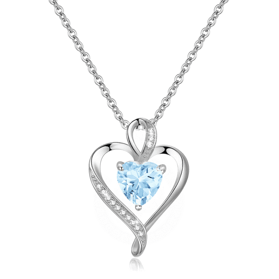 LAVUMO Heart Necklace for Women Sterling Silver 925 Jewelry Gift for Her
