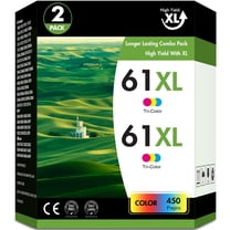 61XL Tri-color Ink Cartridges for Printer 61 Ink Cartridge Compatible for HP 61 Ink Cartridge Combo Pack Work with HP Envyw 4500 4501 Deskjet 2541 2-Pack