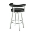 thumbnail image 4 of Magnolia 26" Swivel Counter Stool in Brushed Stainless Steel with Black Faux Leather, 4 of 6