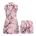 thumbnail image 5 of COEQINE Cherry Blossom Tree and Butterfly Print Tennis Dress for Women with Built in Shorts Stand Collar Sleeveless Pickleball Dresses with 2 Pockets Soft Golf Outfits, L, 5 of 7