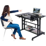 AIZ Mobile Standing Desk, Adjustable Computer Desk Rolling Laptop Desk ... Portable Workstation On Wheels