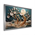 thumbnail image 2 of Designart "Orchid Garden Blue and White Tree IV" Landscapes Framed Wall Art Decor - Country Gold Tree Hallway Framed Wall Art Decor, 2 of 6