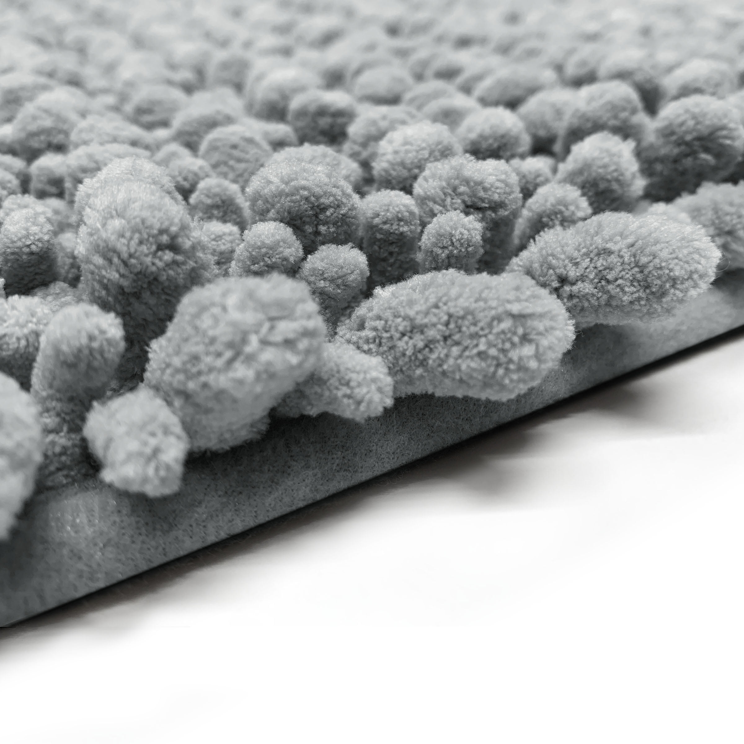 Microdry Chenille Memory Foam Bath Mat, 16" x 24", Light Gray