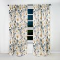 thumbnail image 2 of Designart "Elegant Ivory Seashell Florals III" Floral Blackout Curtain Panels, 2 of 4
