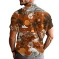 thumbnail image 4 of Domuza Mens Hawaiian Shirt Short Sleeve Casual Stylish Button T Shirt Beach Vacation Relaxed Fit Lightweight Blouse White 3XL, 4 of 7