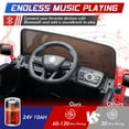 thumbnail image 4 of 24V Kids Ride on Car, 2 Seater Ride on Toy for Big Kids with Remote Control, Kids Electric Red Jeep, 3 Speeds, LED Lights, Bluetooth Music, Red, 4 of 8