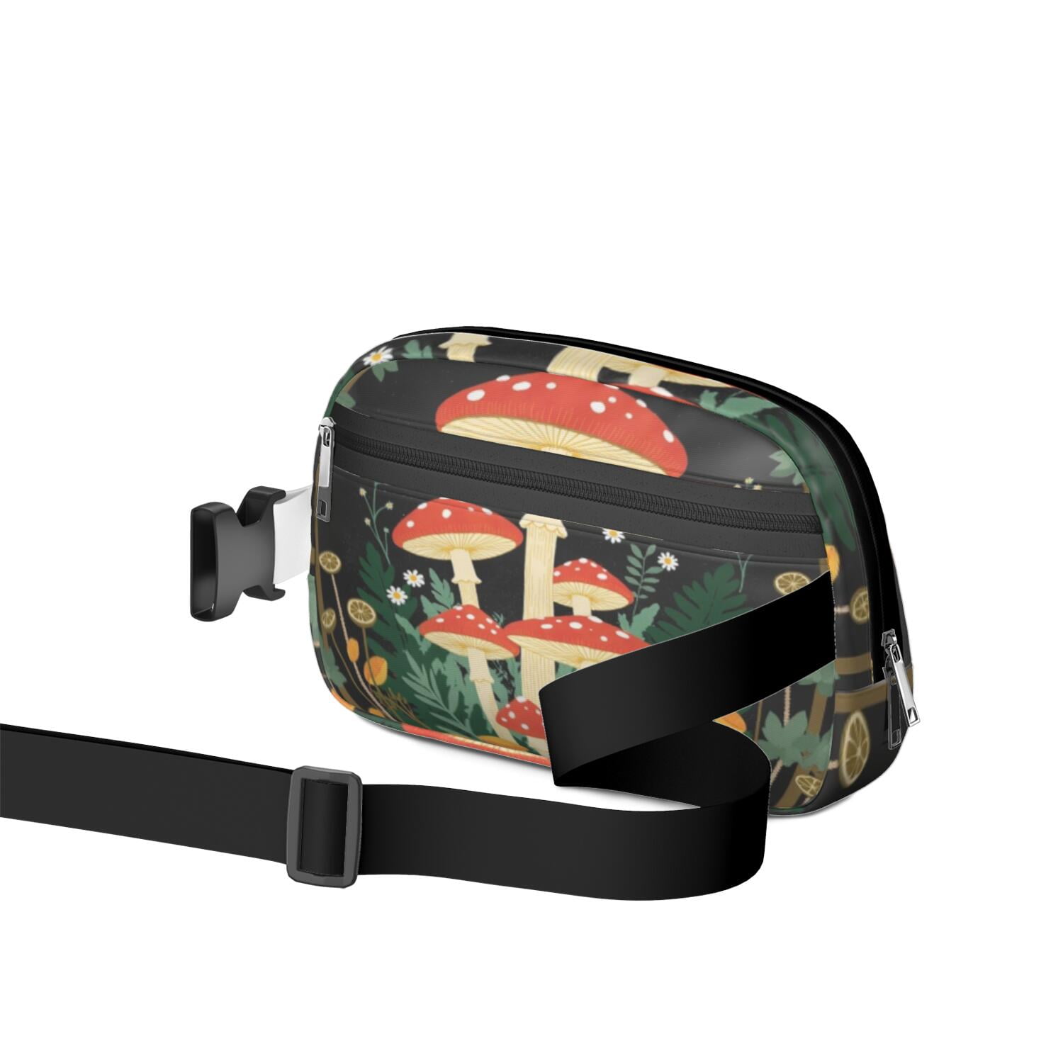 Crossbody Fanny Pack for Sports Enthusiasts Commuters HandsFree Running Belt for Jogging with Adjustable Strap for Outdoors Workout Traveling Mushroom Sporty Waist Pack