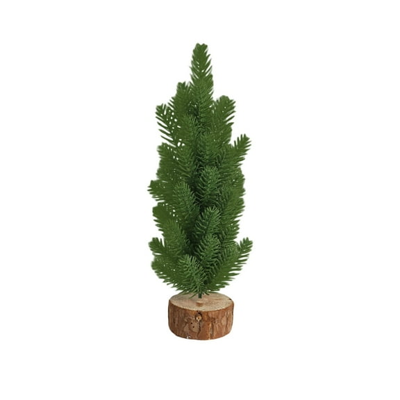 lajdalh 12in Mini Artificial Christmas Trees with Wooden Base for Christmas Decor Snow Bottle Tree Christmas Party Home Table Decorations,1Pc