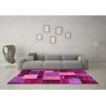 thumbnail image 3 of Ahgly Company Indoor Round Patchwork Pink Transitional Area Rugs, 3' Round, 3 of 4