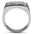 thumbnail image 3 of Luxe Jewelry Designs Men's Stainless Steel Pave Ring with Clear Crystals - Size 11, 3 of 4