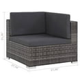 thumbnail image 4 of vidaXL 8 Piece Garden Lounge Set with Cushions Poly Rattan Gray, 4 of 5