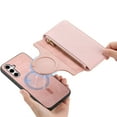 thumbnail image 3 of For Samsung Galaxy A25 5G Case with RFID Blocking Card Holder for Women Men,Compatible with MagSafe,Detachable Wallet 2 in 1 PU Leather Magnetic Snap Flip Kickstand Zipper Pouch Phone Case,Pink, 3 of 11