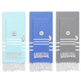 thumbnail image 3 of Linum Home Textiles 2 Piece Turkish Cotton Personalized Alara Pestemal Beach/Hand Towels, 70" x 38", Gray, 3 of 3