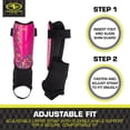 thumbnail image 5 of Athletic Works XS Soccer Shin Guards for Kids, Durable PP Shell, Pink/Black, 5 of 9