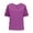Purple, variant on HXWCHs French Terry T-shirt Women's Retro Fashion Casual Loose Fit Short Sleeve Turndown Neck Solid Color Tee Shirt top S Purple