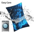 thumbnail image 5 of Kdxio Cotton Pillow Cases 14"x20" Pillowcases,Soft and Breathable Bedroom Pillow Cases-Blue Fire Wolf-No Pillow Core, 5 of 5