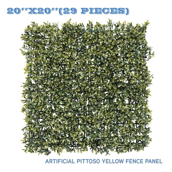 Sunshades Depot Artificial Pittoso-Yellow Fence Panel Green Wall Windscreen Privacy Screen Decorative Ivy Faux Leaves-29Pcs