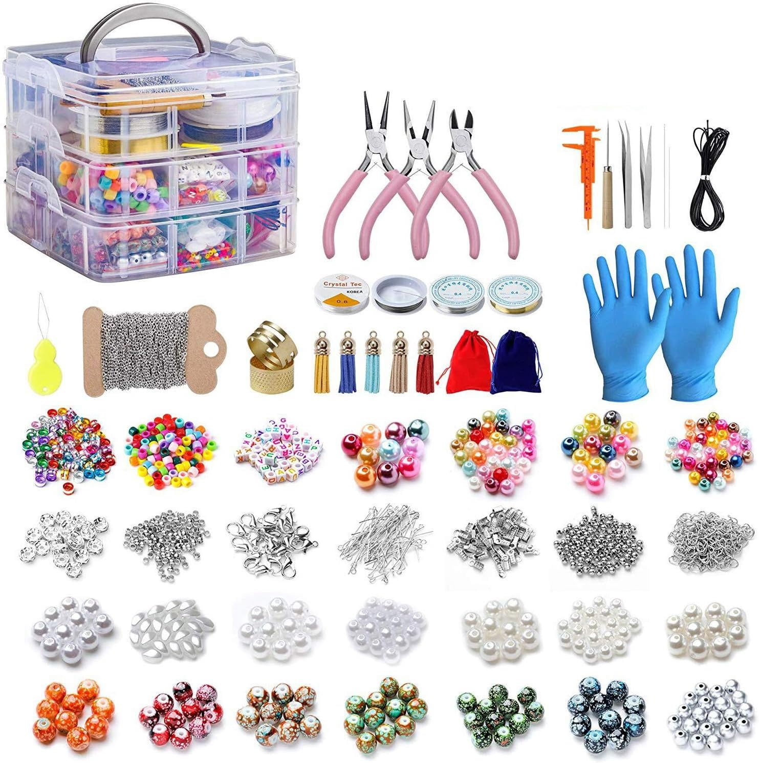 4658Pcs Jewelry Making Supplies with Assorted Beads Pliers