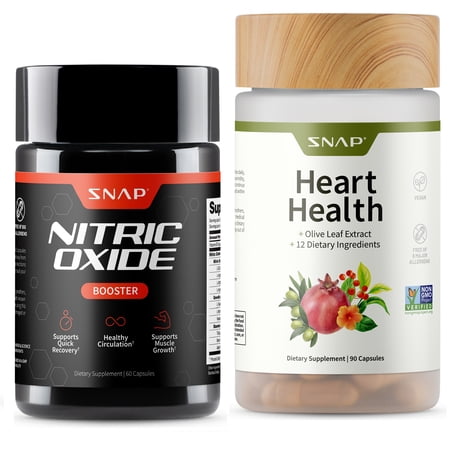 Snap Supplements Nitric Oxide Booster, Heart Health Supplement, 60 + 90 Capsules
