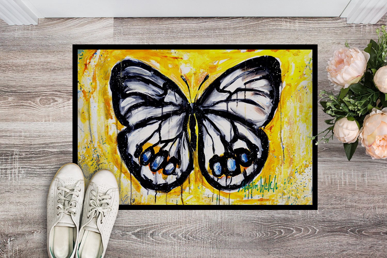 Carolines Treasures MW2155MAT 18 x 27 in. Buttefly Whisp Doormat