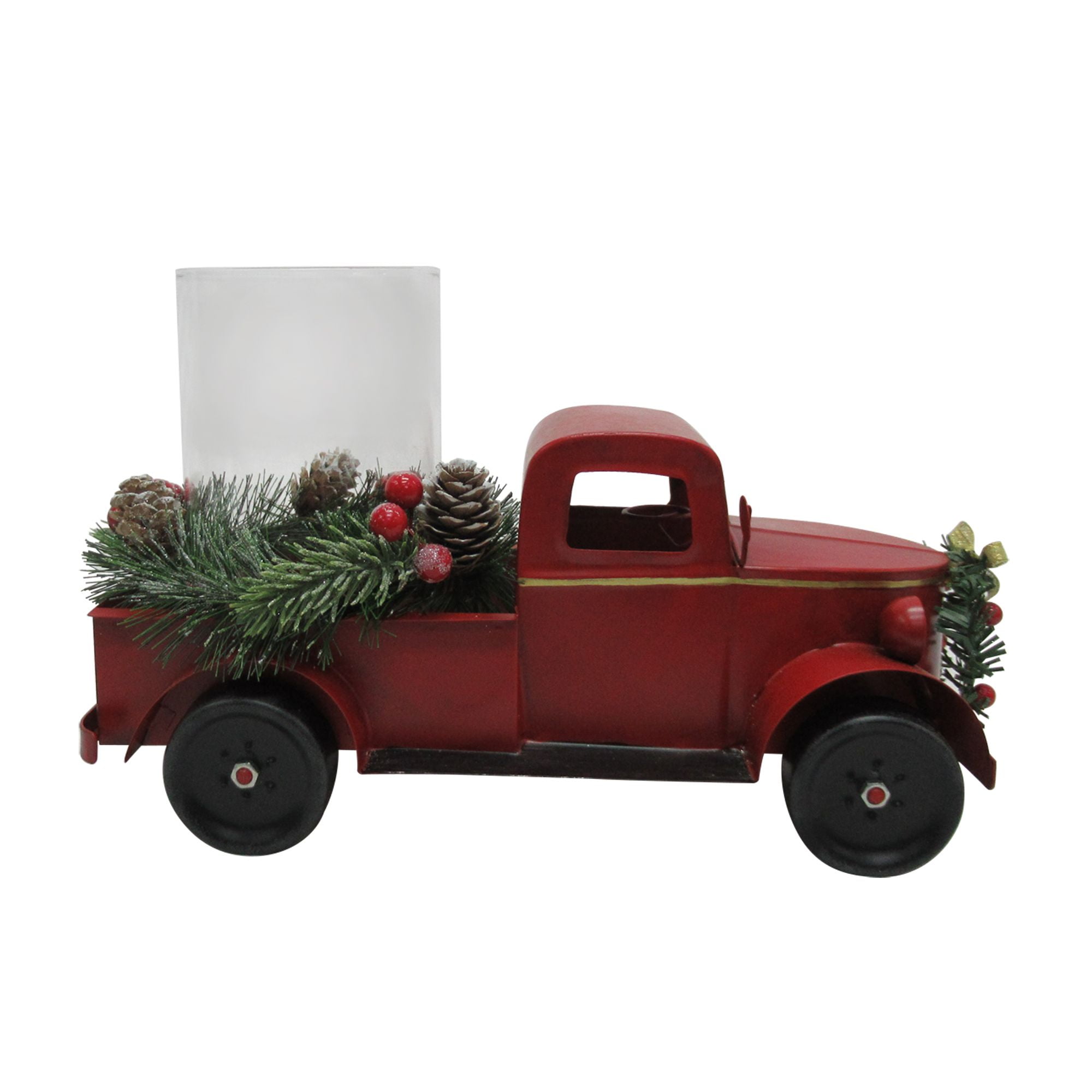 Mainstays Holiday Glass Hurricane Candle Holder, 12.4" x 5.7" x 7.8"