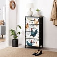thumbnail image 6 of Animal Dresser for Bedroom with 4 Storage Drawers Watercolor Chickens Floral Greenery White Anemones Dressers Chest of Drawers Steel Framed Fabric Closet Organizers for Nursery Entryway, 6 of 8