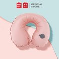 thumbnail image 2 of MINISO Simple Inflatable U-shaped Pillow (Pink)- Ideal for travelling, napping and resting, portable, 2 of 7