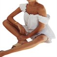 thumbnail image 4 of Femmes Été 2 Pièces Pyjama Ensemble Volant Sans Manches Crop Débardeurs Taille Haute Mini Shorts Loungewear Tenue, 4 of 7