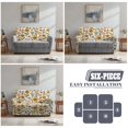 thumbnail image 5 of TSOVTHRID Daisy Floral Print Reclining Loveseat Cover Stretch Love Seat Couch Covers with Elastic Bottom 6 Pieces Washable Reclining Loveseat Slipcover for Pets, 5 of 7