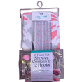 thumbnail image 2 of Comfort Bay 13-Piece Shower Curtain Set – Pink Chrysanthemum Floral with 12 Decorative Hooks, 2 of 5