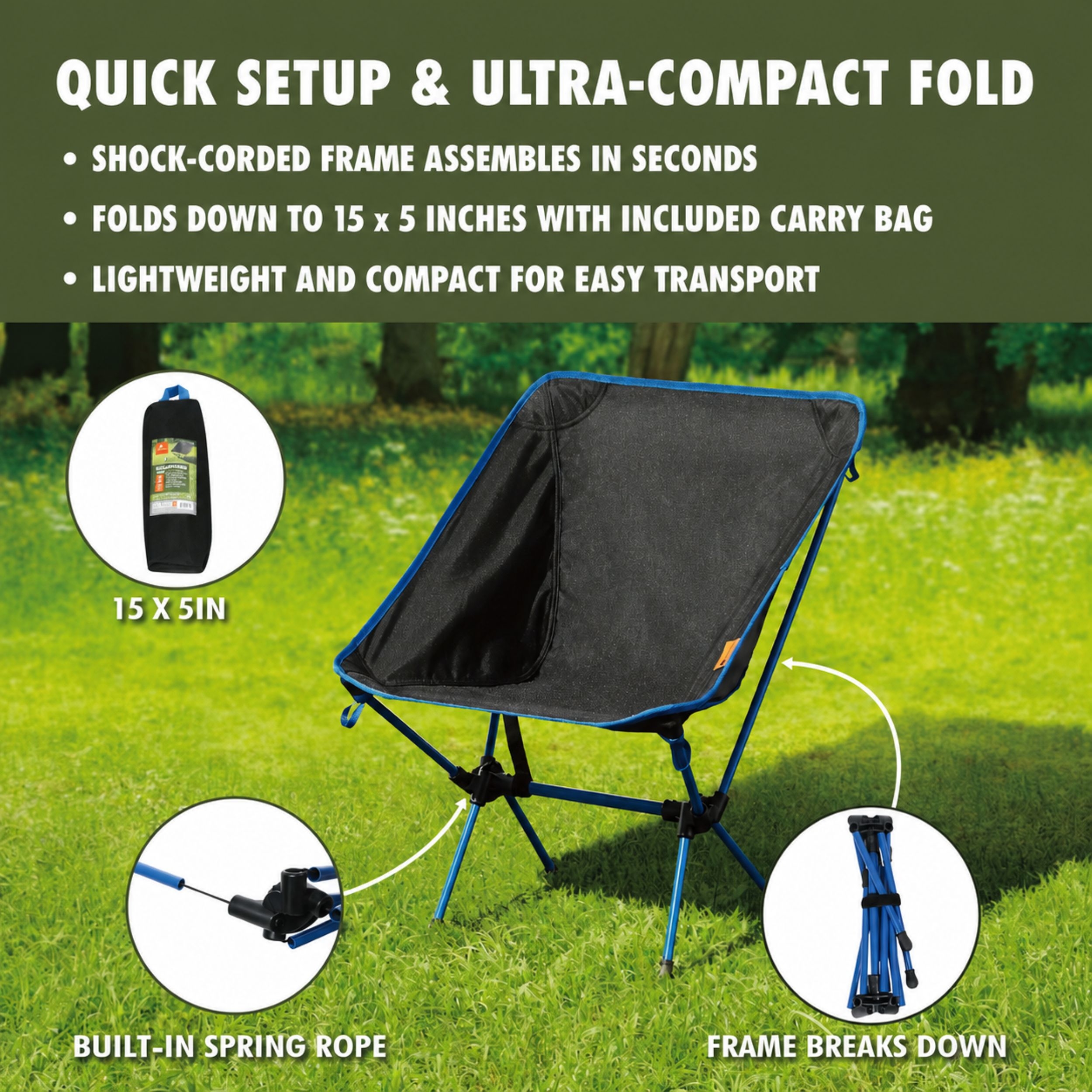 Ozark Trail Compact Backpacking Camping Chair photo 4
