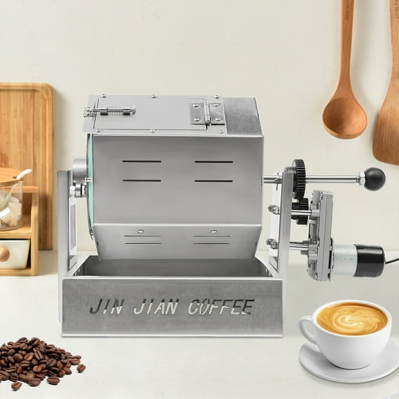 Electric Coffee Beans Roaster Machine Commercial Coffee Bean Roaster 300-1200g Coffee Bean Baker Drum Type Stainless Steel Roasting Machine for Peanuts, Seeds, Nuts