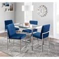 thumbnail image 3 of High Back Fuji Contemporary Dining Chair in Stainless Steel and Blue Velvet by LumiSource - Set of 2, 3 of 9