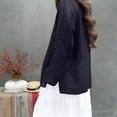 thumbnail image 4 of Womens Tops Long Sleeved Round Neck Solid Color Pullover Shirt Black,Blouse for Women, 4 of 6
