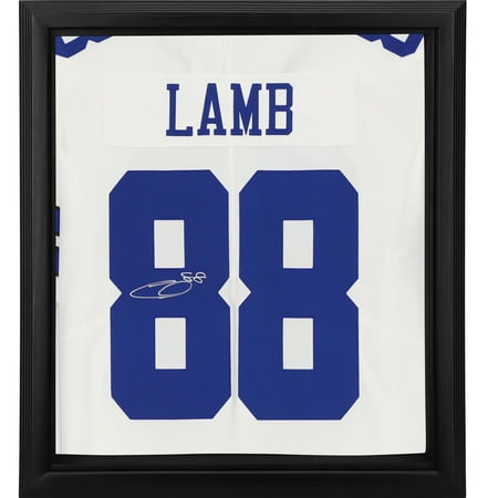 CeeDee Lamb Dallas Cowboys Framed Autographed White Limited Jersey Shadowbox - Fanatics Authentic Certified