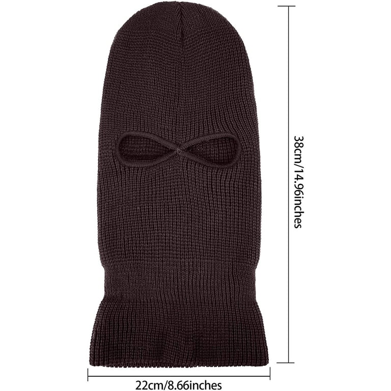 SATINIOR 2-Hole Knitted Full Face Cover Ski Neck Gaiter, Winter Balaclava Warm Knit Beanie for Outdoor Sports