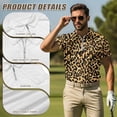 thumbnail image 4 of Aplkyhs Brown Leopard Matching Couple Sport Shirts Fit Plain Matching Golf Shirts for Couple Quarter Zip Mens Hawaiian Shirt for Casual Wear Breathable Fabric 4-Way Stretch, 4 of 5
