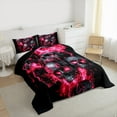 thumbnail image 3 of Manfei Spooky Halloween Skeleton Bedding Comforter Set,Horror Gothic Skull Twin Comforter Sets,Red Black Bedding Set For Boys Kids,Microfiber Bedroom Decor Reversible,2 Pieces, 3 of 8