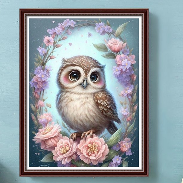 Cuadros Decorativos Kit de pintura por números DIY búho mano aceite arte imagen artesanía hogar pared decoración (H1524) Wdftyju embutido en tela