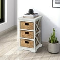 thumbnail image 4 of Hampton Meadows 3 Tier X-Side End Storage Cabinet with 3 Wicker Baskets, White, 4 of 7