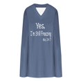 thumbnail image 5 of Ftwytp Womens Plus Size Sweatshirts Fall Winter Long Sleeve V Neck Pullover Blouses Letter Print Fleece Thicken Hoodless Warm Tops Shirt Fashion Blouse Causal Pullover Long Sleeve Tops Blue, 5 of 5