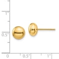 thumbnail image 4 of Diamond2Deal 14K Yellow Gold Polished 8mm Button Post Earrings for Women (L- 0.32 inch, W- 0.32 inch), 4 of 6