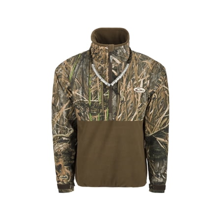 Drake Waterfowl Men s MST Guardian Eqwader Flex Fleece Quarter-Zip Pullover Mossy Oak Habitat 2XL