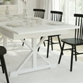thumbnail image 4 of Emma + Oliver 8' x 40" Rectangular Antique Rustic White Solid Pine Folding Farm Table with Crisscross Legs, 4 of 14