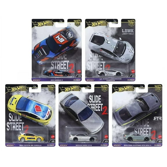 "Slide Street 2" 5 piece Set "Car Culture" 2024 Series H Diecast Model Cars by Hot Wheels