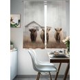 thumbnail image 4 of Highland Cows Sheer Curtains 2 Panels Set Retro Farmhouse Animals Fence Barn Sheer Window Curtains Light Filtering Rod Pocket Voile Drapes for Bedroom Living Room 52"x63", 4 of 9