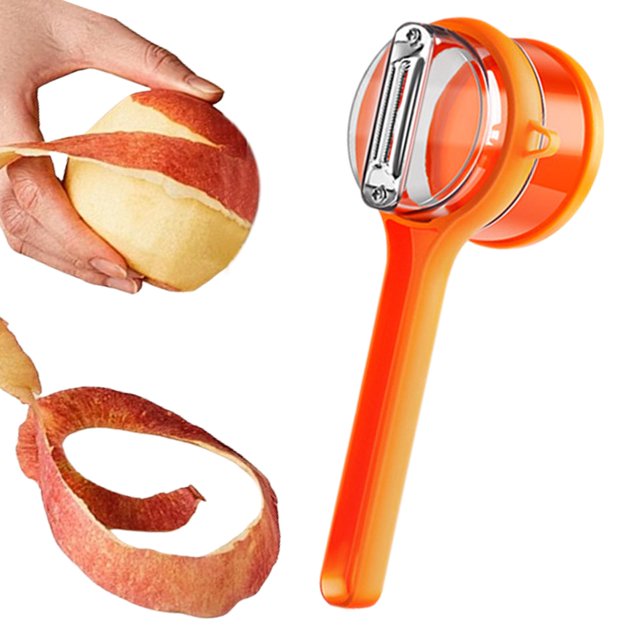Herramienta para pelar frutas, herramienta para pelar zanahorias con almacenamiento, Mango ergonómico antideslizante, herramienta para pelar melones,