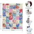 thumbnail image 4 of Patchwork Pioneer Flower Blanket,Comfortable Soft Flannel Throw Blanket,All Season,Warm Lightweight Blankets for Sofa Bed Couch Living Room Chair,30"x40", 4 of 4
